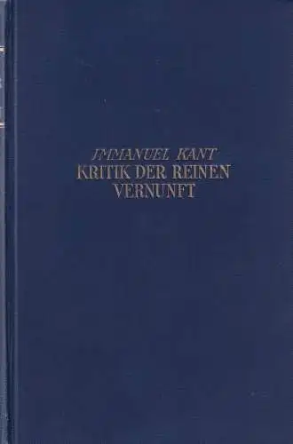 Buch: Kritik der reinen Vernunft, Kant, Immanuel, Verlag von Th. Knaur