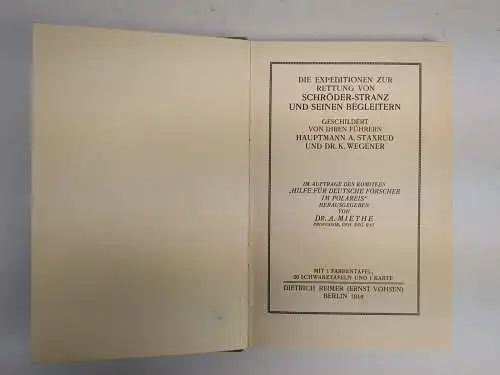 Buch: Die Expedition zur Rettung von Schröder-Stranz und seinen Begleitern, 1914