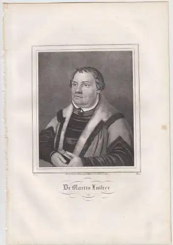 Lithografie: Dr. Martin Luther, 1836, Eduard Pietzsch & Comp, Portrait, Saxonia
