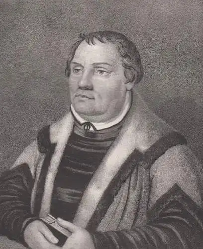 Lithografie: Dr. Martin Luther, 1836, Eduard Pietzsch & Comp, Portrait, Saxonia