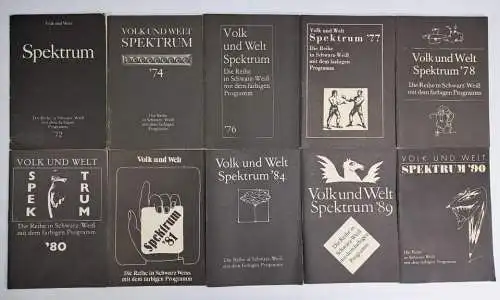 10 Werbehefte Spektrum Verlag Volk und Welt 72, 74, 76, 77, 78, 80, 81, 84,89,90
