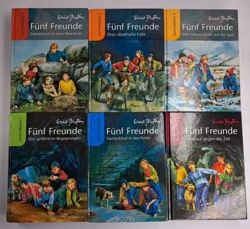 6 Bücher Fünf Freunde, Enid Blyton, Sammelband  2, 3, 4, 5, 6, 8, Bassermann