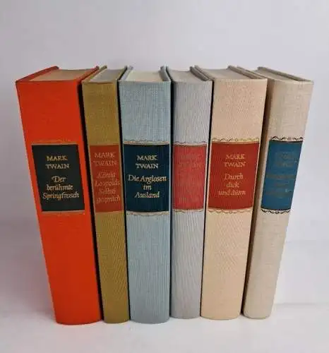 6 Bücher Mark Twain Romane, Arglosen, König Leopold, Huckelberry Finn, Fremde...