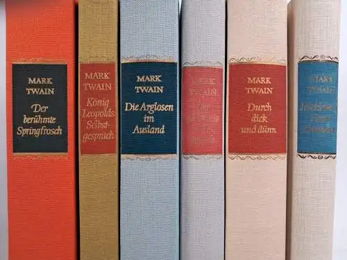 6 Bücher Mark Twain Romane, Arglosen, König Leopold, Huckelberry Finn, Fremde...