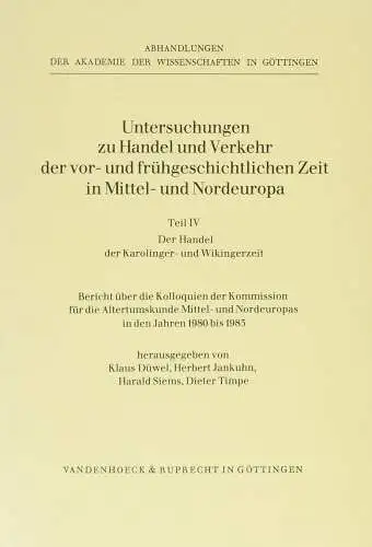Untersuchungen zu Handel, Teil IV, Der Handel der Karolinger- und Wikingerzeit