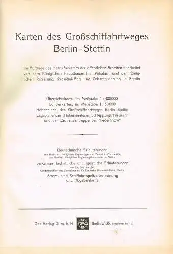 Buch: Karten des Großschiffahrtsweges Berlin-Stettin, ca. 1914, Gea Verlag