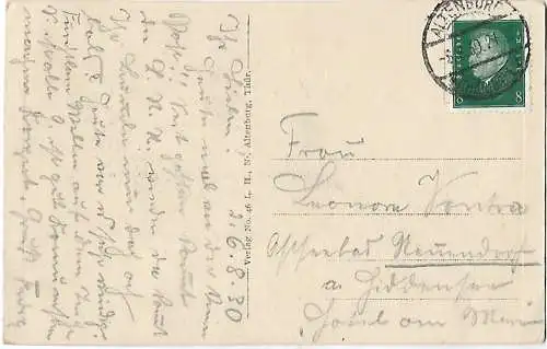 AK Altenburg. Thüringen. Schloss mit Pauritzer Teich. ca. 1930, Postkarte