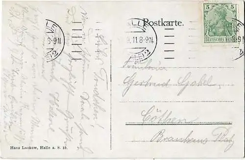 AK Saalepartie mit Bergschenke. Halle a.S. ca. 1911, Postkarte. Ca. 1911