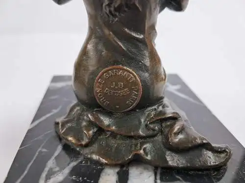 Bronze Skulptur Frau mit Baby, Bronze Garanti Paris, J. B. Deposee, Milo