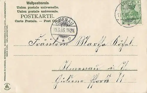 AK Fröhliche Pfingsten. Mit Silberrahmung. ca. 1905, Postkarte, Pfingsten, gut