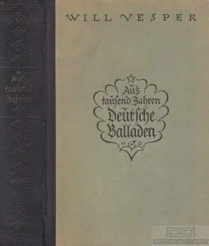 Buch: Aus tausend Jahren, Vesper, Will. 1923, H. Haessel Verlag, gebraucht, gut
