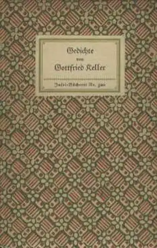 Insel-Bücherei 320, Gedichte, Keller, Gottfried. 1921, Insel-Verlag