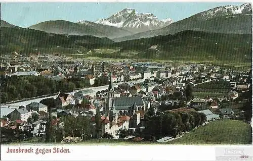 AK Innsbruck gegen Süden. ca. 1906, Postkarte. Serien Nr, ca. 1906