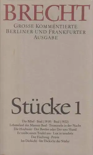 Buch: Brecht, Bertolt, Stücke 1, 1989, Aufbau/Suhrkamp, gebraucht, gut