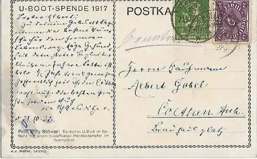 AK Künstler Postkarte. Willy Stöwer. ca. 1922, Schifffahrt, gebraucht, gut