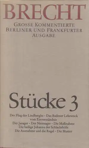 Buch: Brecht, Bertolt, Stücke 1, 1988, Aufbau/Suhrkamp, gebraucht, gut