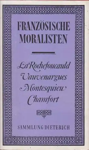 Sammlung Dieterich 22, Französische Moralisten, Schalk, Fritz, 1980