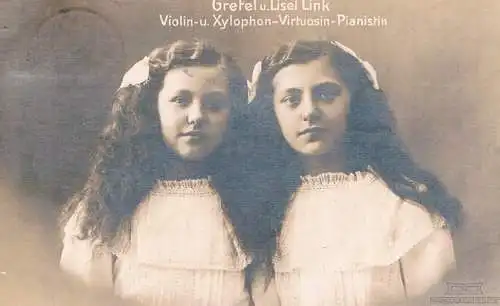 AK Gretel u. Lisel Link, Postkarte. Ca. 1914, Verlag Fritz Haase, gebraucht, gut
