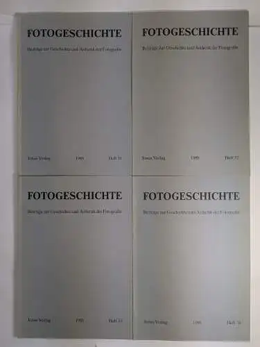 4 Hefte Fotogeschichte Heft 31-34 / 1989, Jahrgang 9, Timm Starl, Beiträge zur..