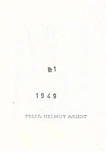 Original Grafik Exlibris: Helmut Arndt, Schiff, Signiert