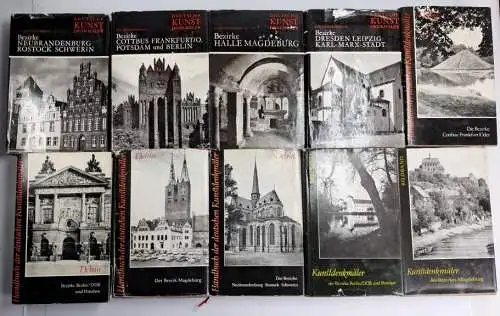 10 Bücher Deutsche Kunstdenkmäler, Edition Leipzig. Halle, Potsdam, Schwerin ...