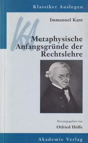 Buch: Metaphysische Anfangsgründe der Rechtslehre, Kant, Immanuel , 1999