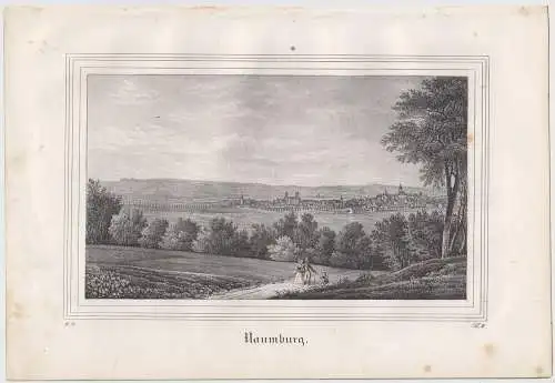 Lithografie: Naumburg, 1836, Eduard Pietzsch & Comp, Ansicht, Grafik, Saxonia