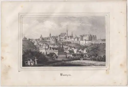 Lithografie: Bautzen, 1836, Eduard Pietzsch & Comp, Saxonia, Grafik, Ansicht
