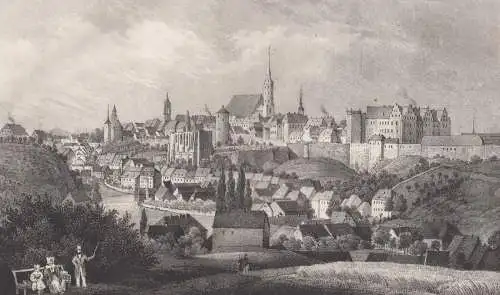 Lithografie: Bautzen, 1836, Eduard Pietzsch & Comp, Saxonia, Grafik, Ansicht