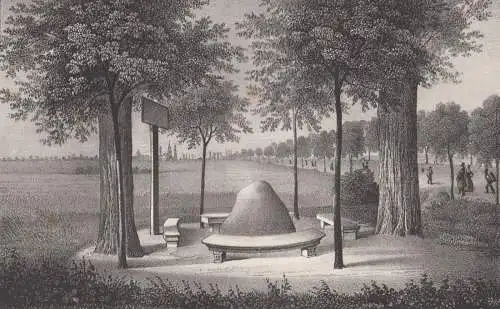 Lithografie: Gustav Adolphs Denkstein bei Lützen, 1836, Eduard Pietzsch & Comp