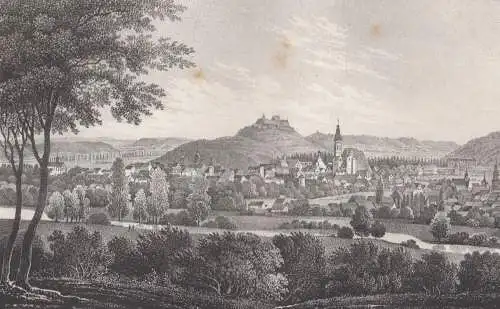 Lithografie: Coburg, um 1836, Eduard Pietzsch & Comp, Ansicht, Saxonia, Grafik