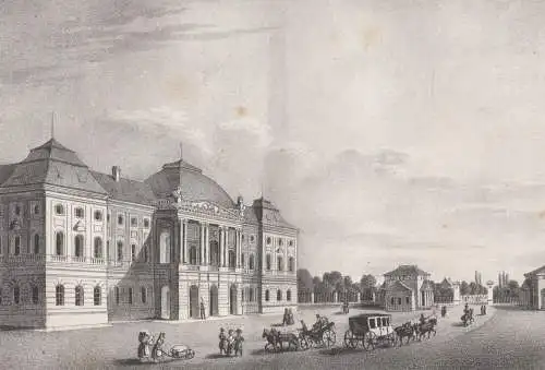 Lithografie: Das Japanische Palais in Dresden, um 1836, Eduard Pietzsch & Comp