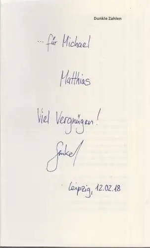 Buch: Dunkle Zahlen, Senkel, Matthias, 2018, Matthes & Seitz, Berlin, signiert