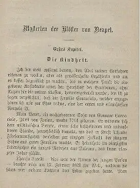 Buch: Mysterien der Klöster von Neapel, Caracciolo, Enrichetta. 1865