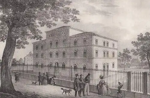 Lithografie: Die Freimaurerloge in Dresden, um 1836, Eduard Pietzsch, Ansicht