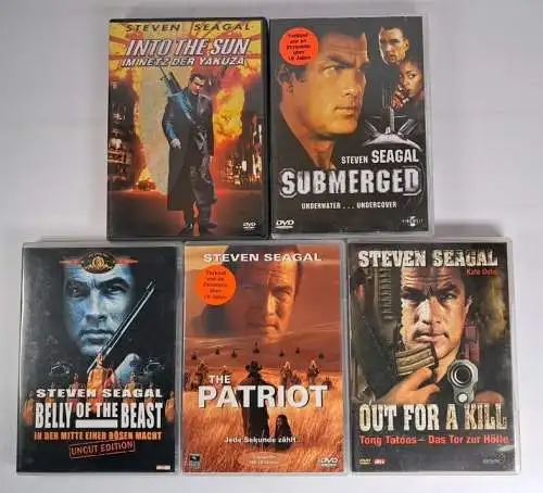 5 DVDs Steven Seagal: Submerged, Belly of the Beast, The Patriot, Out for a Kill