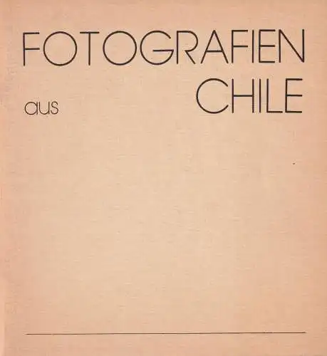 Buch: Fotografien aus Chile, 1986, AFI, gebraucht, gut