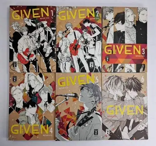 Manga: Given 1-6, Natsuki Kizu, 2020, Egmont Manga, 6 Bände, gebraucht, sehr gut