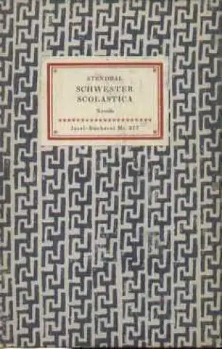 Insel-Bücherei 377, Schwester Scolastica, Stendhal, Theodor. 1958, Insel Verlag