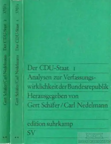 Buch: Der CDU - Staat, Schäfer, Gert und Carl Nedelmann. 2 Bände, 1969