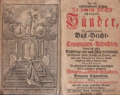 Buch: ... Buß-, Beicht- und Communion-Andachten. Benjamin Schmolcken, 1786