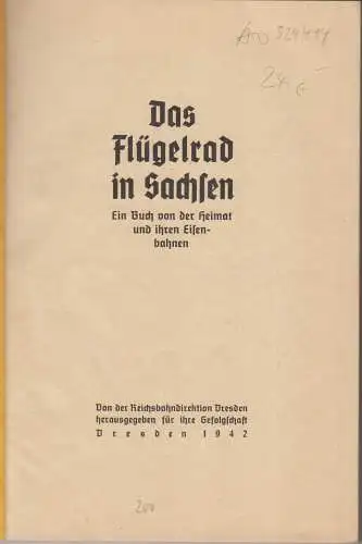 Buch: Das Flügelrad in Sachsen, anonym, 1942,