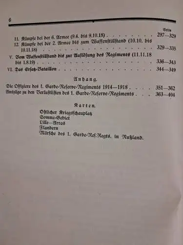 Buch: Geschichte des 1. Garde-Reserve-Regiments, Tido von Brederlow, 1929