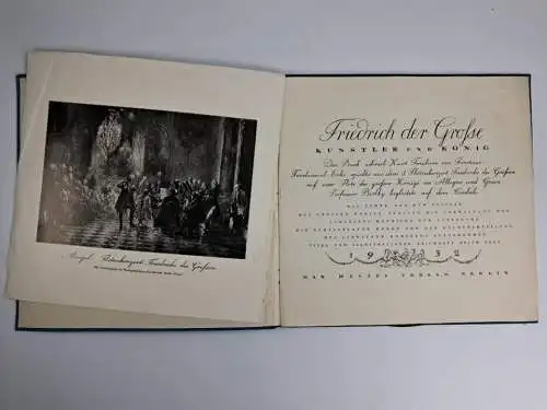 Buch + LP: Friedrich der Große, Künstler und König, 1932, Max Hesses Verlag
