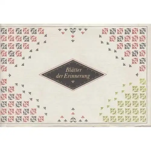 Buch: Blätter der Erinnerung, Henning, Hans. 1988, Verlag für die Frau