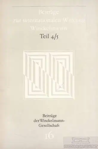 Buch: Beiträge zur internationalen Wirkung Winckelmanns 4/5, Sweet. 1986