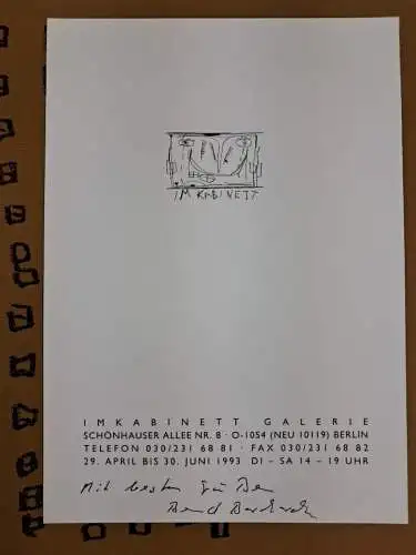 Buch: Anemone, Anna & Bernd Borchardt, 1993, Imkabinett Galerie, Berlin
