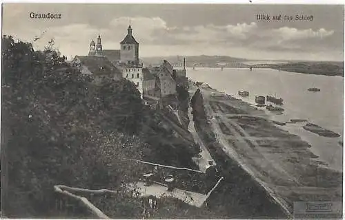 AK Graudenz. Blick auf das Schloß. ca. 1915, Postkarte. Ca. 1915, gebraucht, gut
