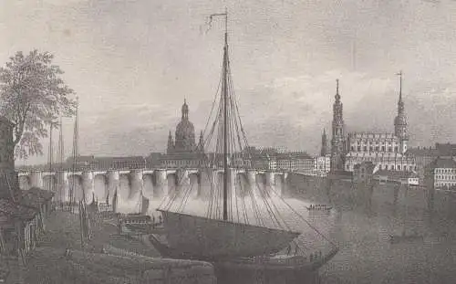 Lithografie: Dresden. - Im Garten des Japanischen..., um 1836, Eduard Pietzsch