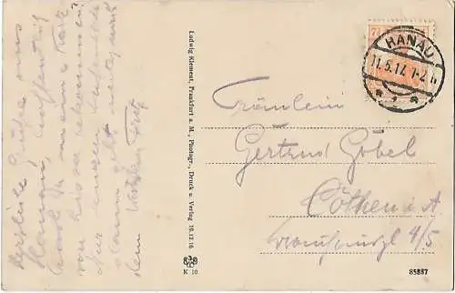 AK Hanau. Ostbahnhof. ca. 1917, Postkarte. Ca. 1917, Verlag Ludwig Klement